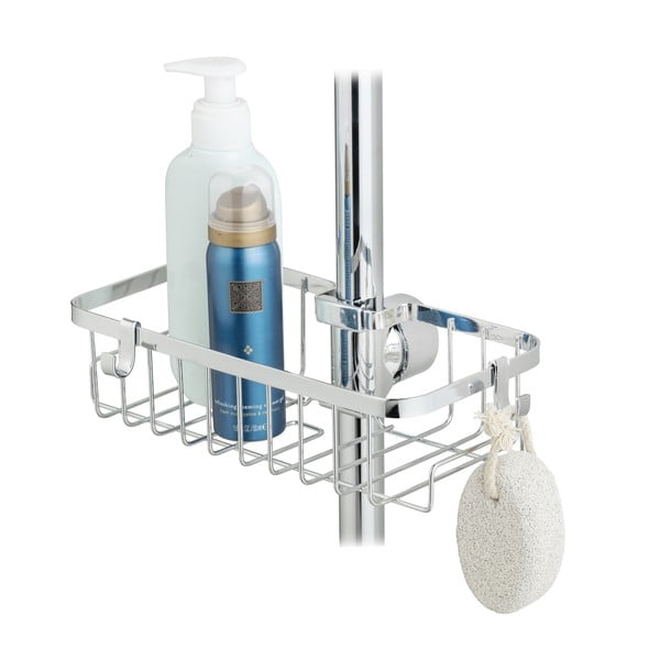 Samodržiaca kúpeľňová polička z nerezovej ocele v striebornej farbe Floresta - Wenko-image-4