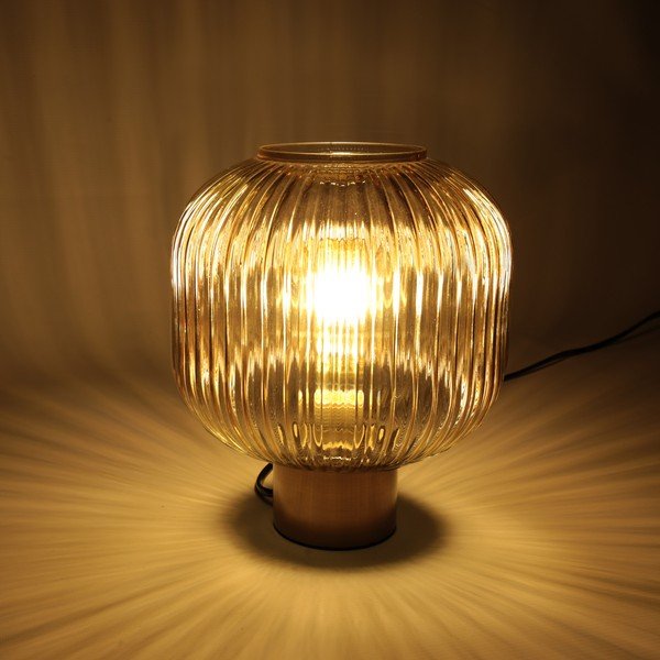Hnedá stolová lampa SULION Garbo, výška 23,5 cm-image-1