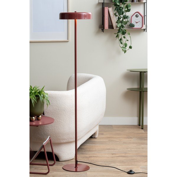 Vínovočervená stojacia lampa s kovovým tienidlom (výška  140 cm) Riqueza Palo – Leitmotiv-image-1