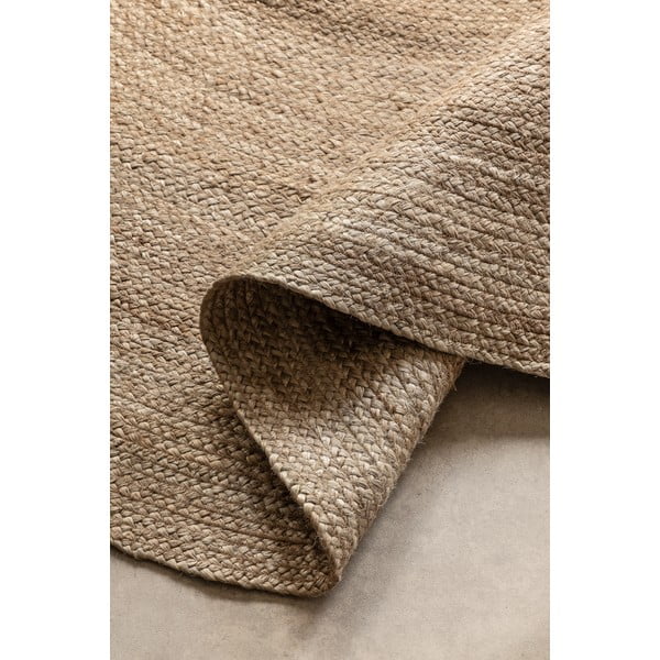 Sivobéžový obojstranný jutový okrúhly koberec ø 140 cm Braided – Hanse Home-image-2