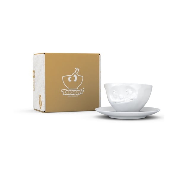 Biela maškrtná porcelánová šálka s tanierikom 58products-image-2