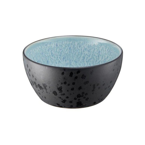 Čierna kameninová miska s vnútornou glazúrou v svetlomodrej farbe Bitz Mensa, priemer 12 cm-image-1