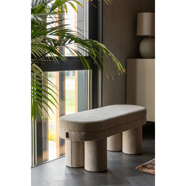 Béžová lavica z textílie buklé Fern – Dutchbone-image-1