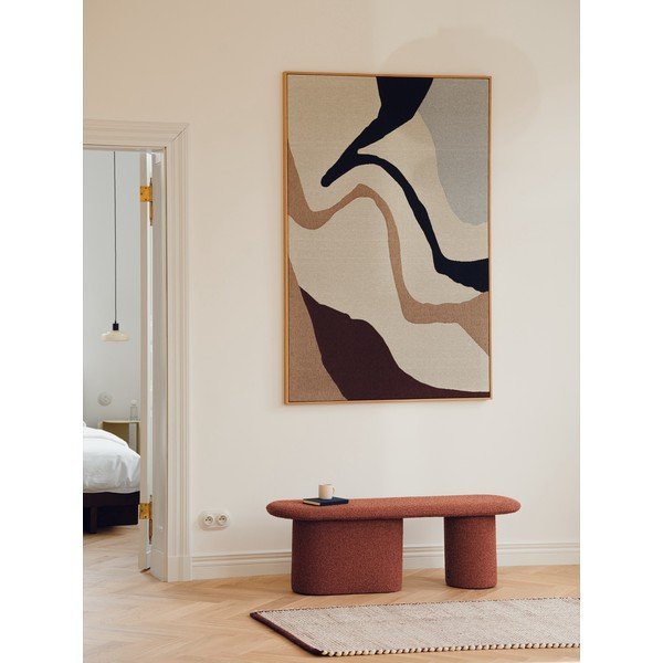 Polstrovaná lavica z textílie buklé v tehlovej farbe Rull – noo.ma-image-1