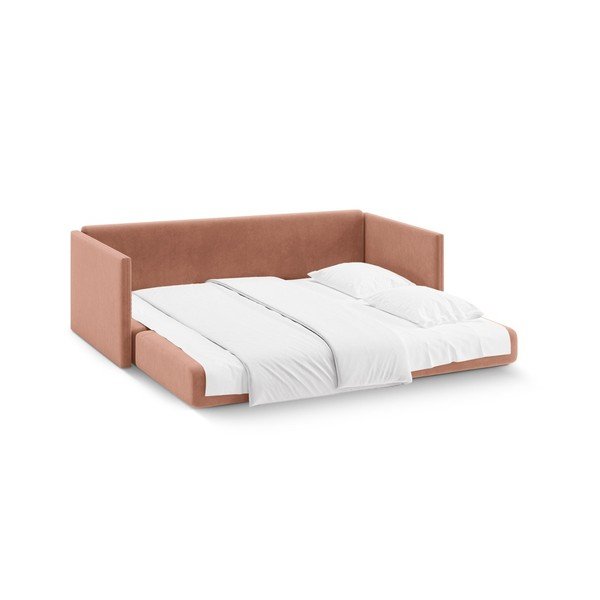 Ružová zamatová rozkladacia pohovka 209 cm Shannon – Cosmopolitan Design-image-3