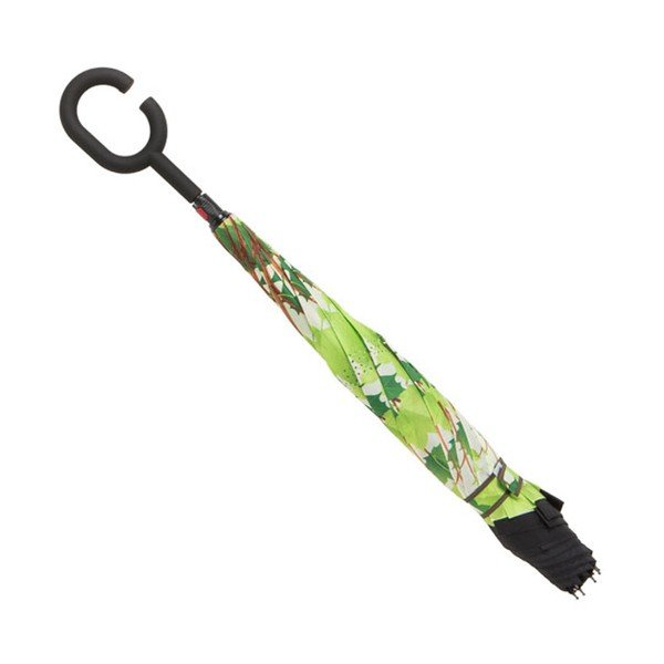 Zeleno-čierny dáždnik Leaves, ⌀ 105 cm-image-1