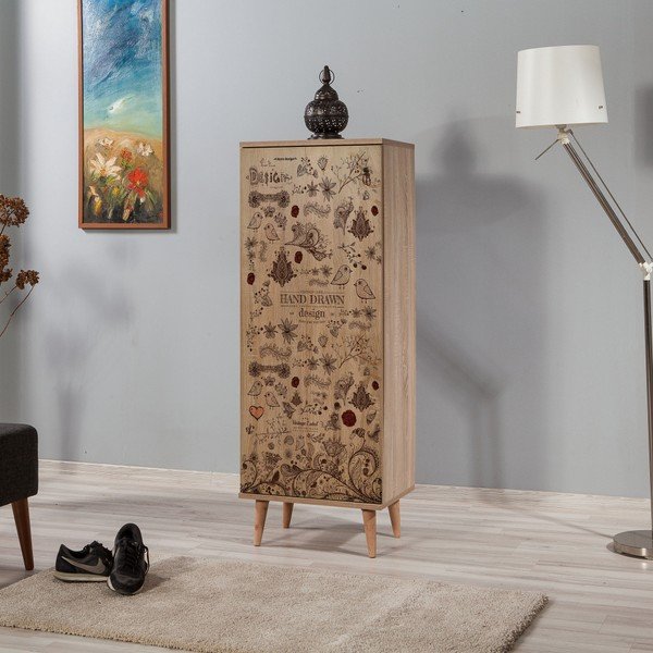 Vysoká skrinka na topánky Flinta Romance, výška 128 cm-image-4