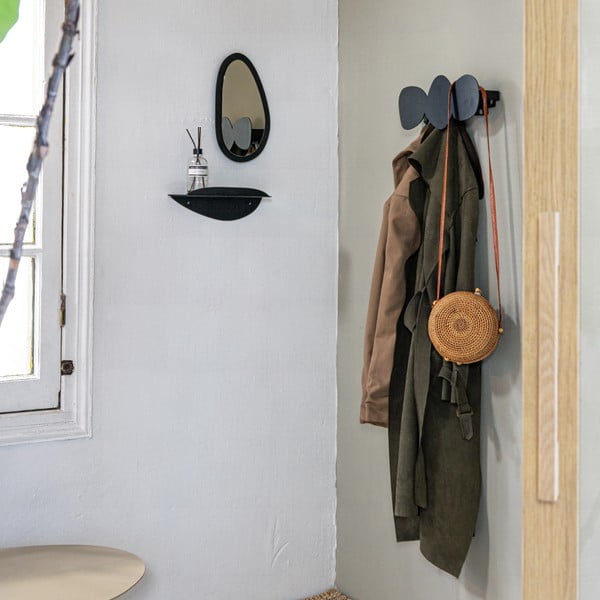 Čierny kovový nástenný vešiak 35 cm Tumulo – Spinder Design-image-1