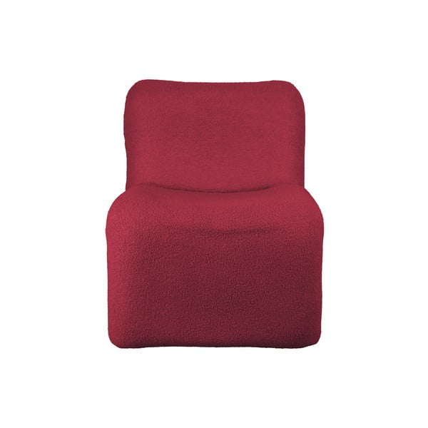 Červeno-vínové kreslo z textílie buklé Fuerza – Leitmotiv-image-2