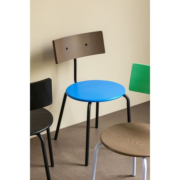 Jedálenská stolička v modrej a prírodnej farbe v súprave 4 ks Koi – Hübsch-image-1