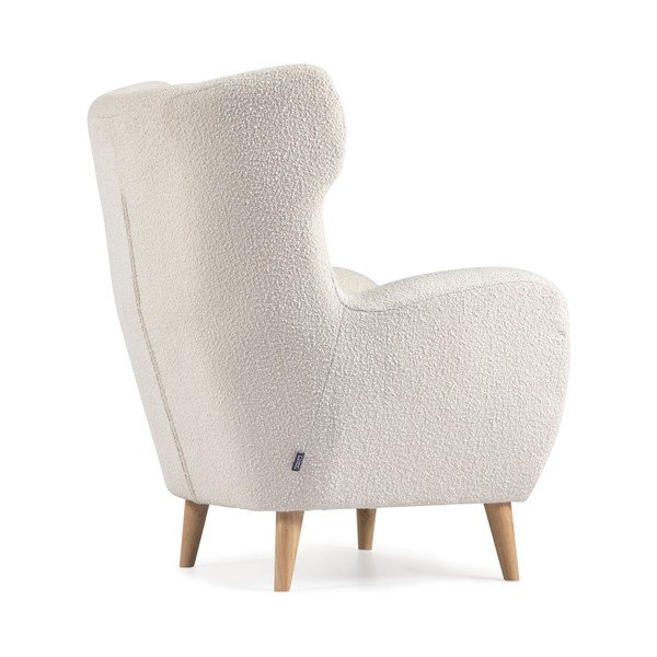 Biele kreslo z textílie buklé Patio – Kave Home-image-4