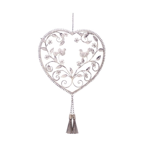 Závesné dekoratívne srdce Doves, 40 cm