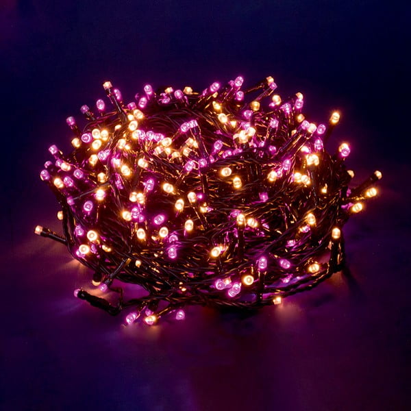 Ružovo-béžová svetelná LED reťaz Casa Selección, 1 000 svetielok
