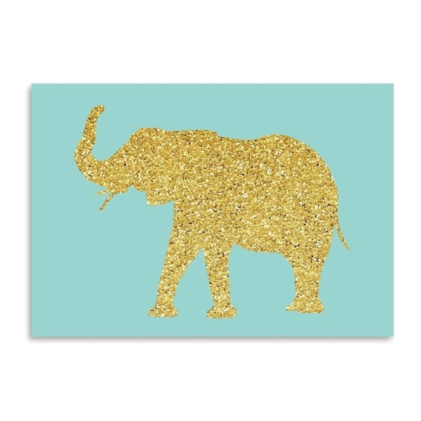 Plagát Americanflat Glitter Elephant, 30 x 42 cm