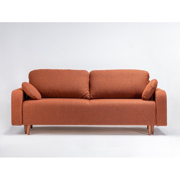 Rozkladacia pohovka z textílie buklé v tehlovej farbe 230 cm Trango – CustomForm-image-2