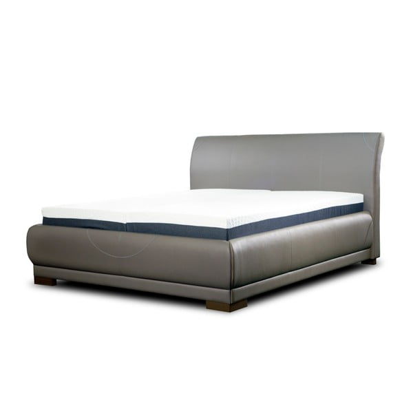 Sivá dvojlôžková bo×spring posteľ Sinkro Cowboy, 180 × 200 cm
