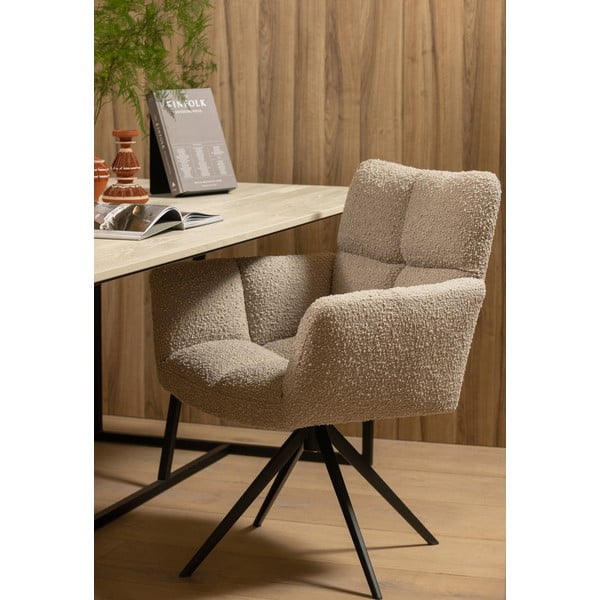 Béžové čalúnené jedálenské kreslo Vinny – WOOOD-image-1