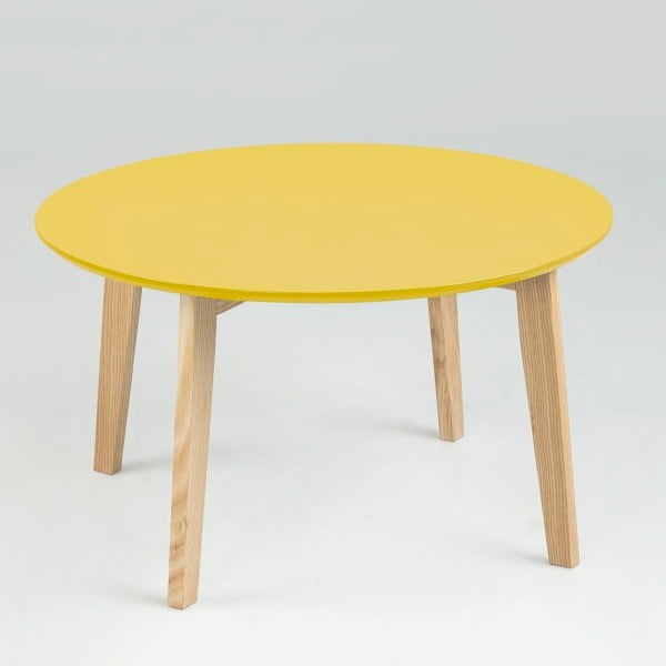 Odkladací stolík Molina  ⌀80 cm, žltý