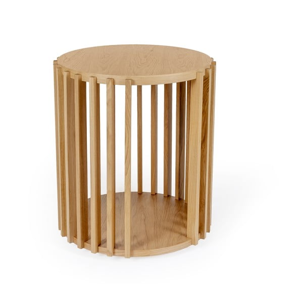 Odkladací stolík z dubového dreva Woodman Drum, ø 53 cm-image-2