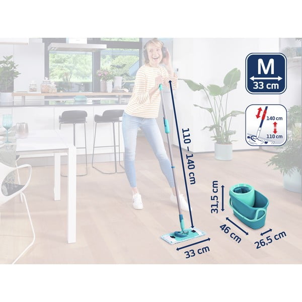 Mop s vedierkom a náhradným návlekom Clean Twist M Ergo - LEIFHEIT-image-1