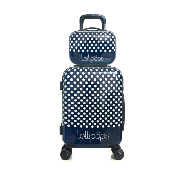 Set modrého kufra na 4 kolieskach a menšieho kufríka Lollipops Penny-image-1