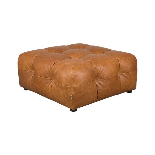 Koňakovohnedá kožená modulárna podnožka Hackman – Dutchbone-image-2