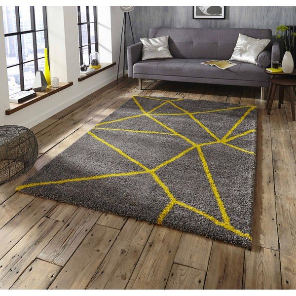 Sivo-žltý koberec Think Rugs Royal Nomadic Grey & Yellow, 120 × 170 cm-image-1