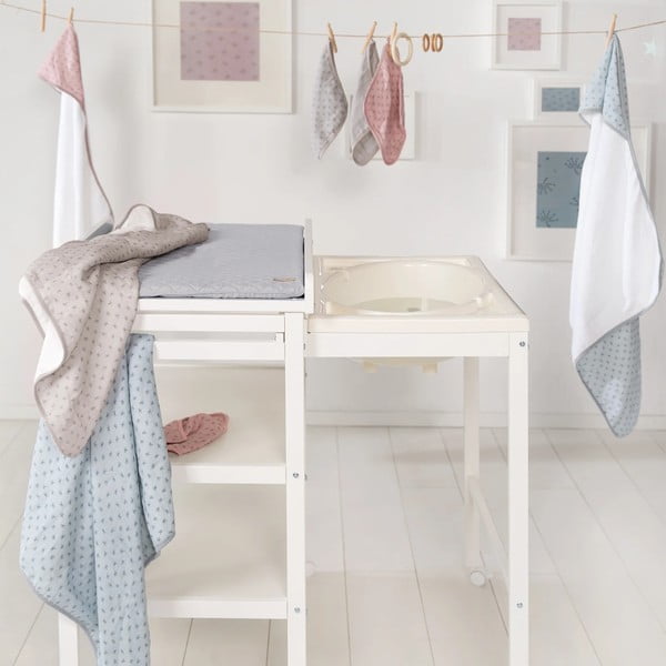 Svetlo šedá bavlnená detská osuška s kapucňou 80x80 cm Lil Planet - Roba-image-1