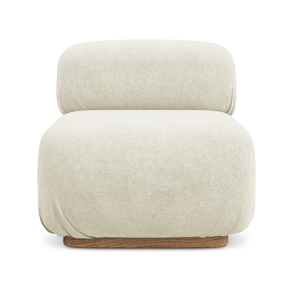 Krémovobiely modul pohovky z textílie buklé Ailani – Makamii