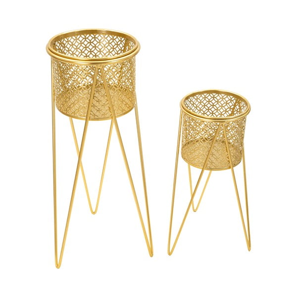 Kovové stojany na kvety 2 ks ø 20 cm (výška  46 cm) Nat – Mauro Ferretti-image-2