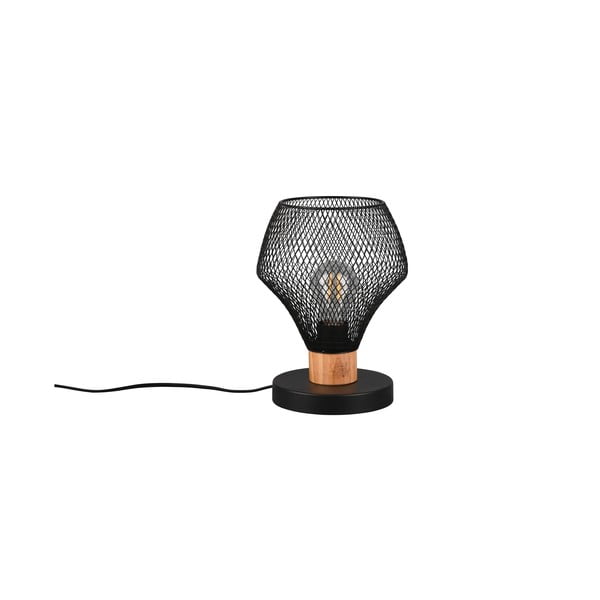 Čierna stolová lampa s kovovým tienidlom (výška 25 cm) Valeria – Reality