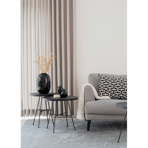 Súprava 2 čiernych odkladacích stolíkov s doskami z borovicového dreva Rowico Grafton-image-1