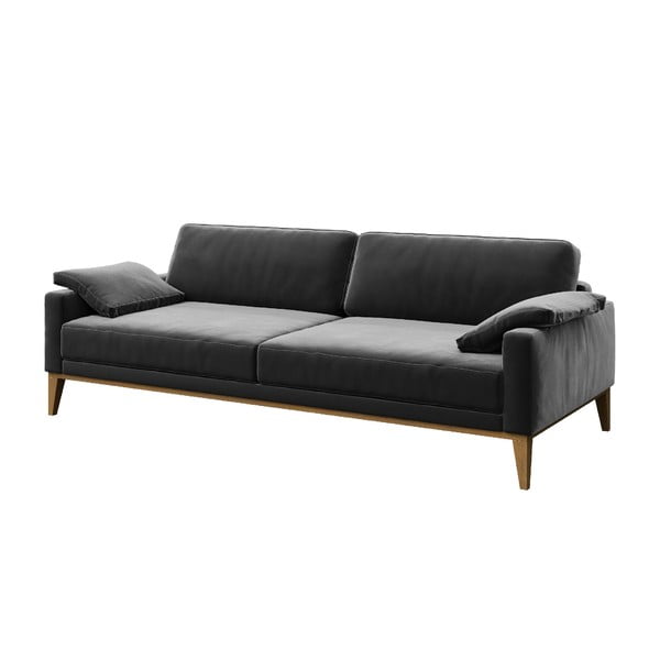 Tmavosivá zamatová pohovka MESONICA Musso 211 cm-image-2