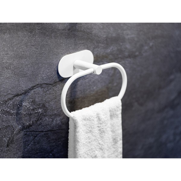 Biely samodržiaci držiak na uteráky z nehrdzavejúcej ocele Orea – Wenko-image-2