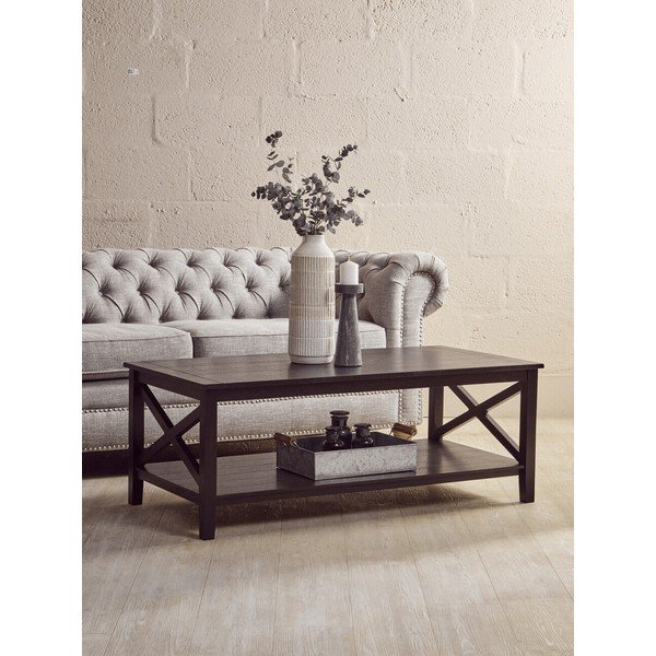 Čierny konferenčný stolík 60x120 cm Heritage – Premier Housewares-image-1