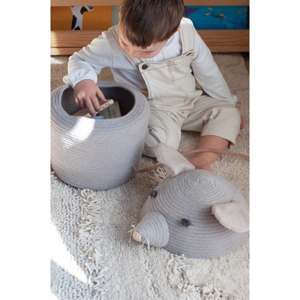 Sivý látkový detský kôš na hračky ø 25x30 cm Renata the Rat – Lorena Canals-image-3