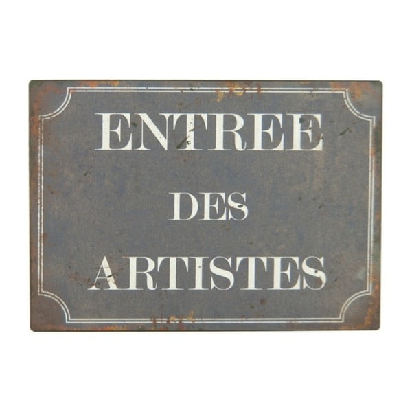 Kovová ceduľa 21x15 cm Entrée des Artistes – Antic Line