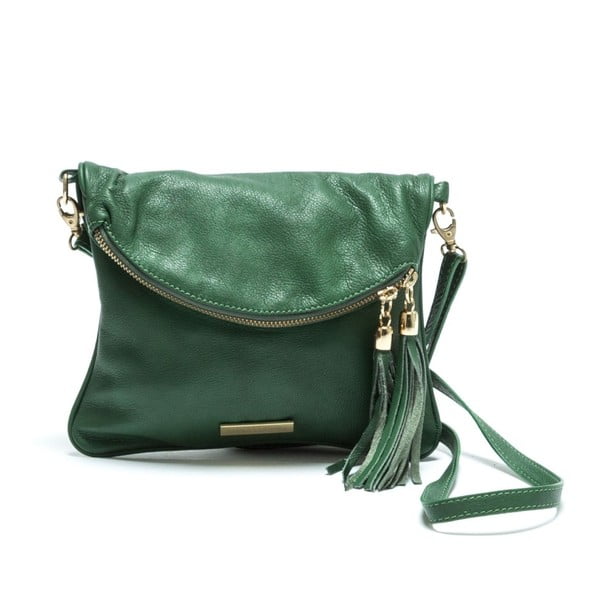 Zelená kožená kabelka Anna Luchini Federica
