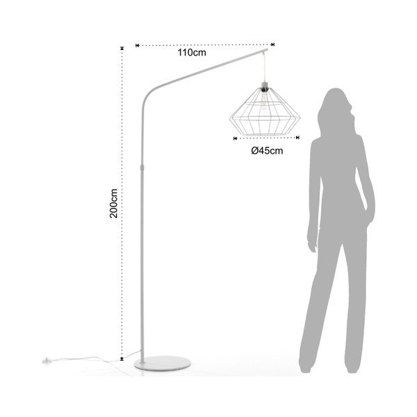Stojacia lampa v striebornej farbe Tomasucci Diamond-image-2