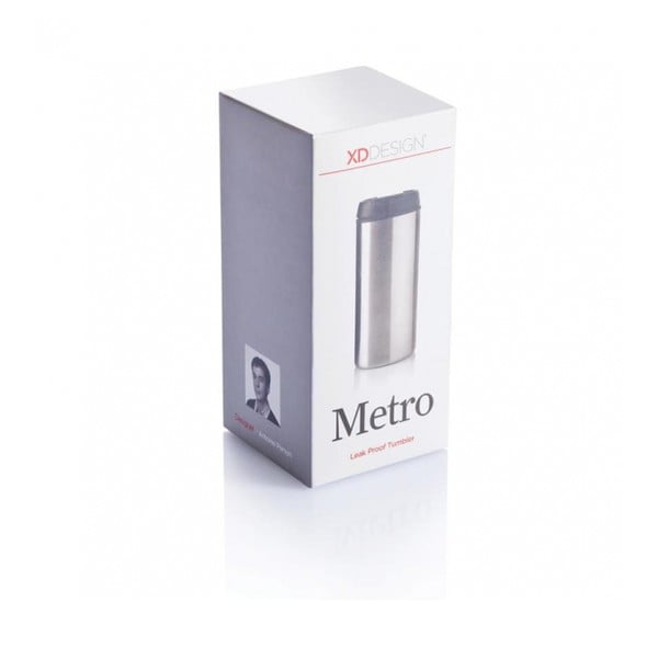Termohrnček v striebornej farbe XD Design Metro, 300 ml-image-1