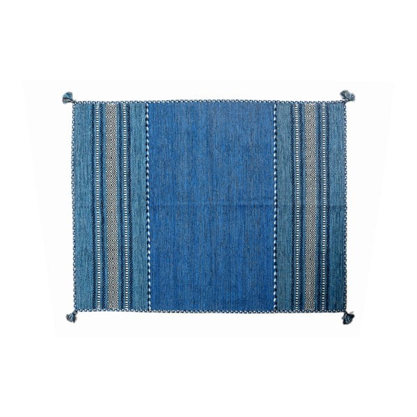 Modrý ručne tkaný koberec Navaei & Co Kilim Tribal 704, 200 x 140 cm