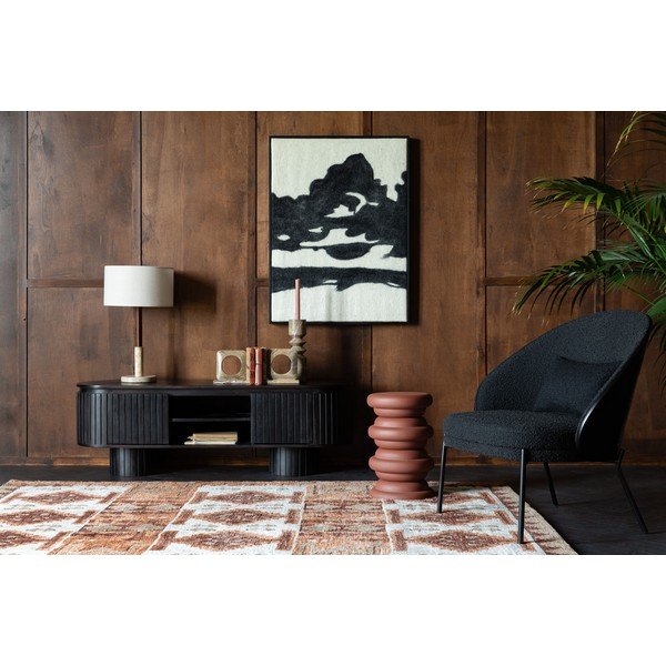 Čierne kreslo z textílie buklé Rodin – Dutchbone-image-1