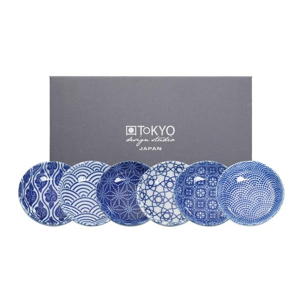 Sada 6 modrých porcelánových misiek Tokyo Design Studio, ⌀ 9,5 cm