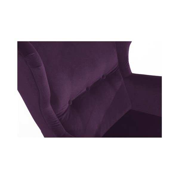 Fialové kreslo so svetlohnedými nohami Max Winzer Clint Suede-image-2