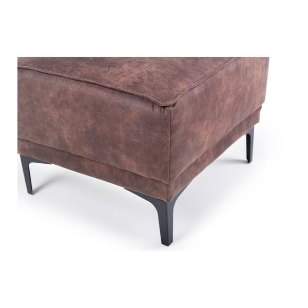 Hnedý taburet z imitácie kože Copenhagen – Scandic-image-4