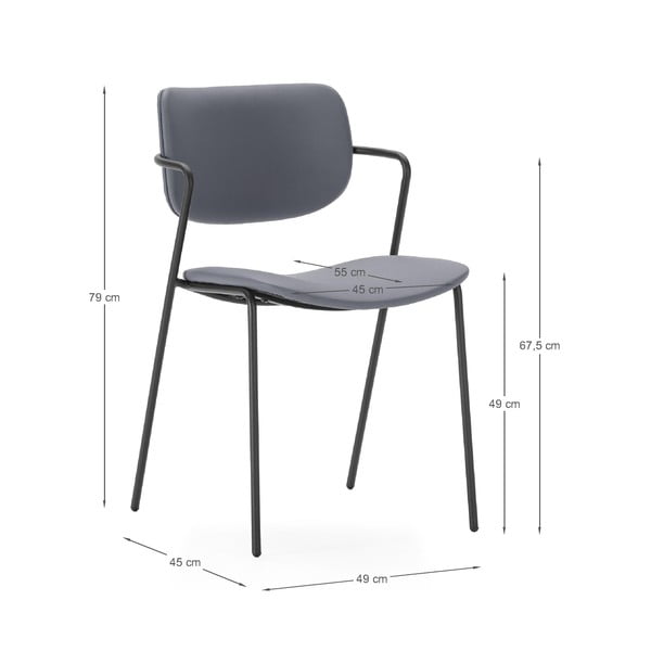 Tmavosivé jedálenské stoličky v súprave 2 ks Maika – Marckeric-image-4