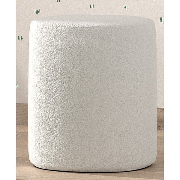 Biely detský puf z textílie buklé MOON – Vipack-image-1