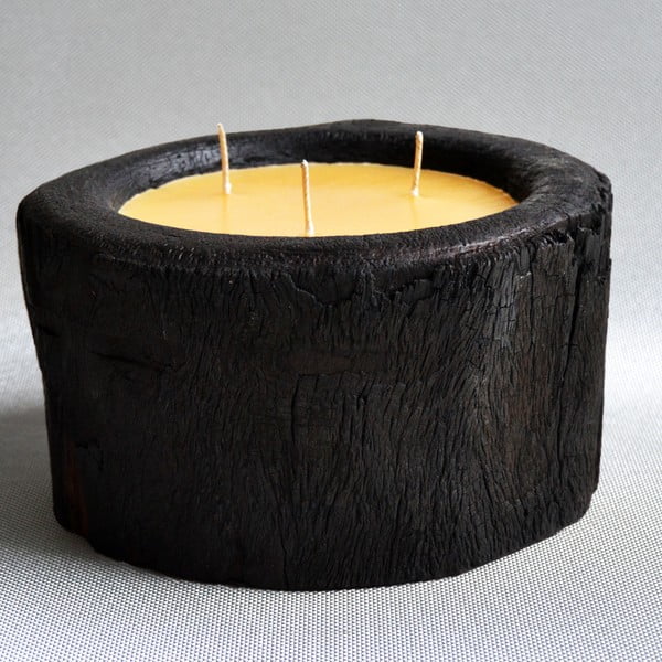 Palmová sviečka Legno Ebony s vôňou včelieho medu, 100 hodín horenia