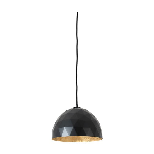 Čierne závesné svietidlo s detailom v zlatej farbe Custom Form Leonard, ø 35 cm