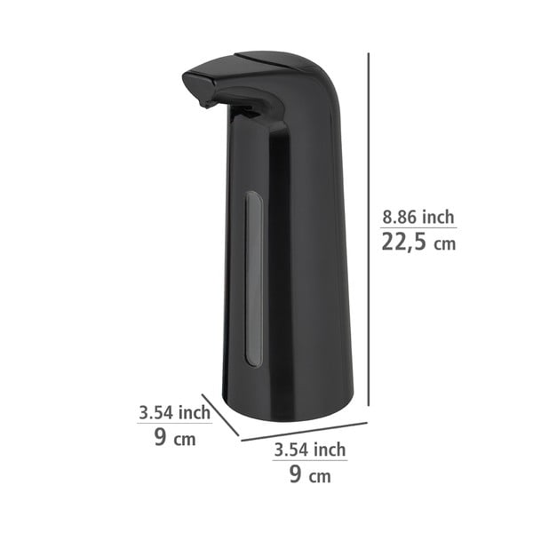 Čierny automatický plastový dávkovač mydla 0.4 l Larino - Wenko-image-3